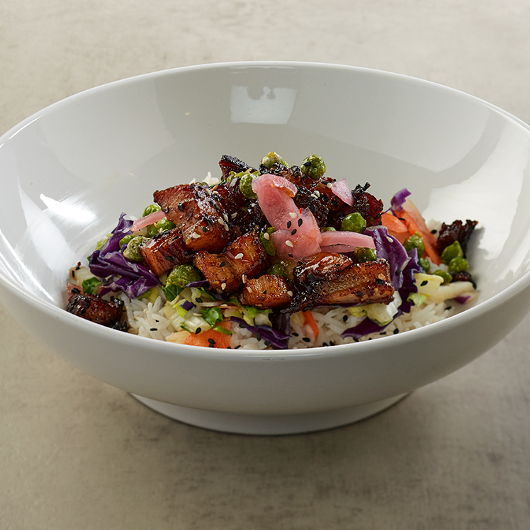 Sticky Pork Egg Roll Bowl