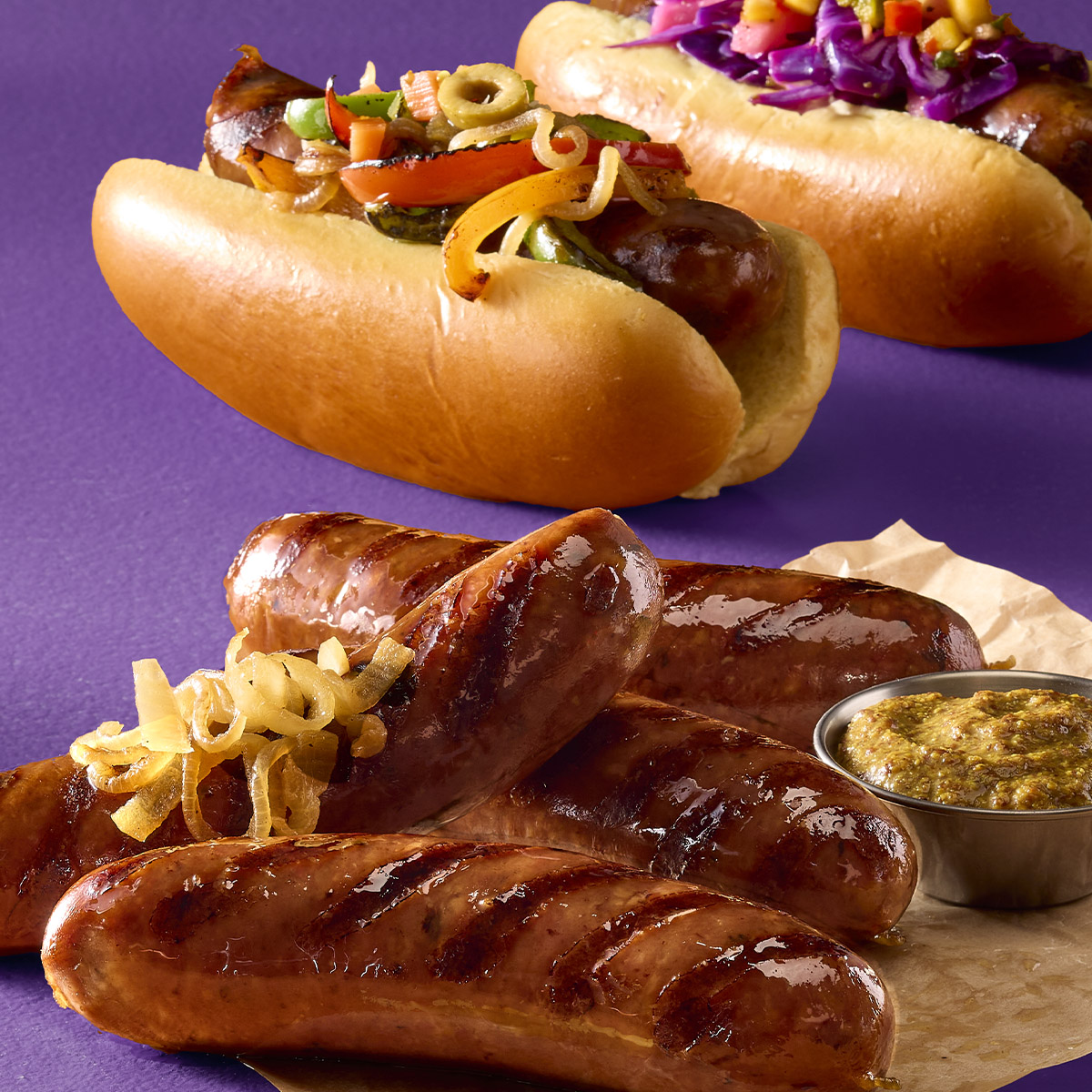 Black Forest Sausage Dog with Giardiniera & Caramelized 