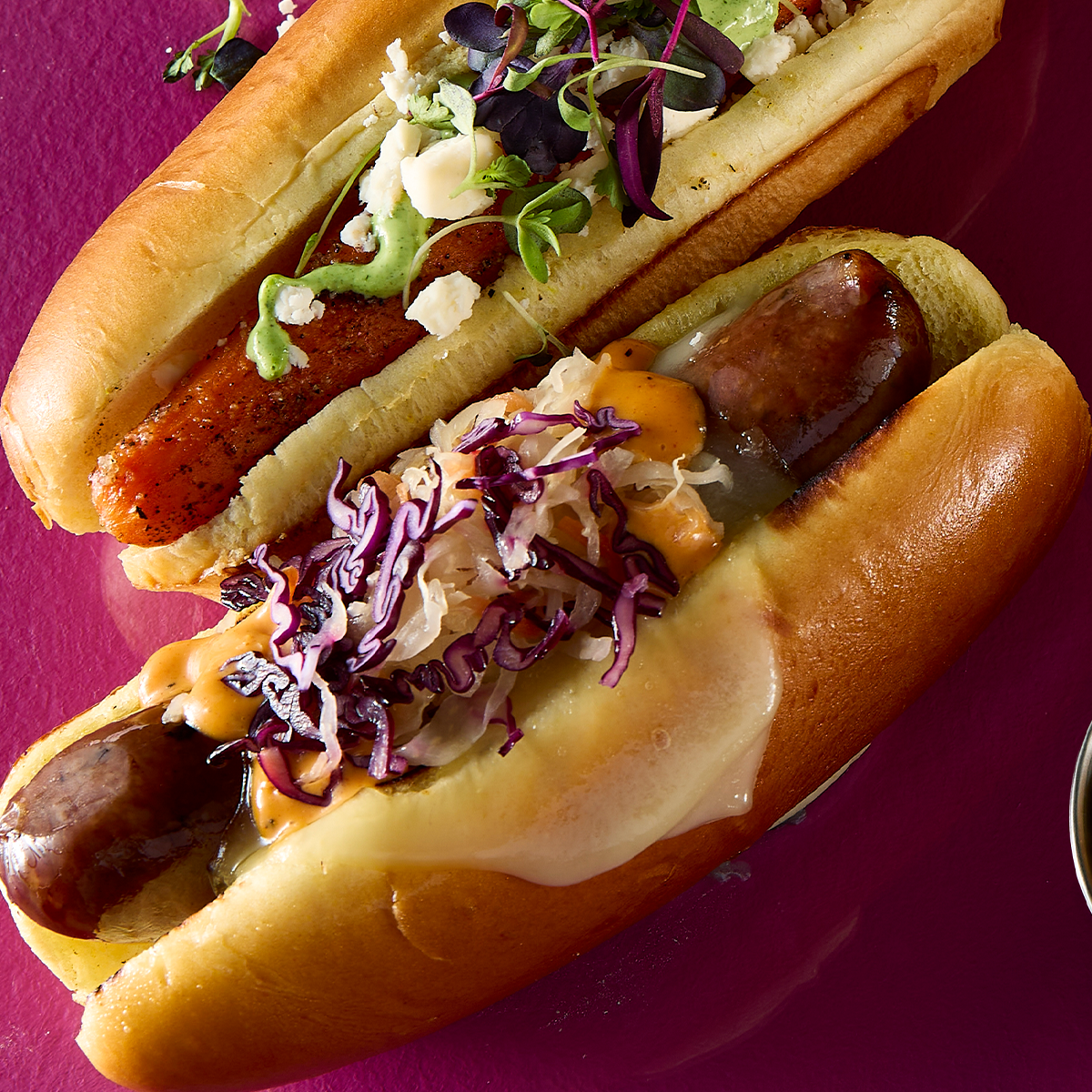 Sauerkraut Black Forest Dog with Dark Honey Ale Mustard and Butter Brioche Hot Dog Bun